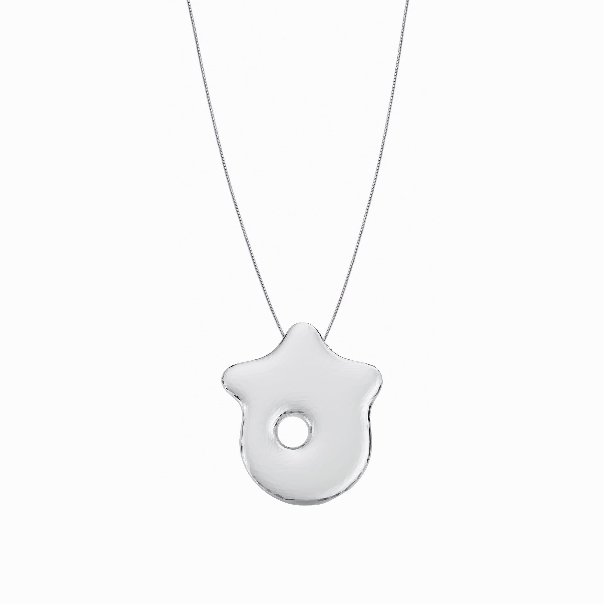 Puffy Korean Alphabet Hangul Initial Necklace Sterling Silver 한글 이름 목걸이 BY LAIME NEW YORK