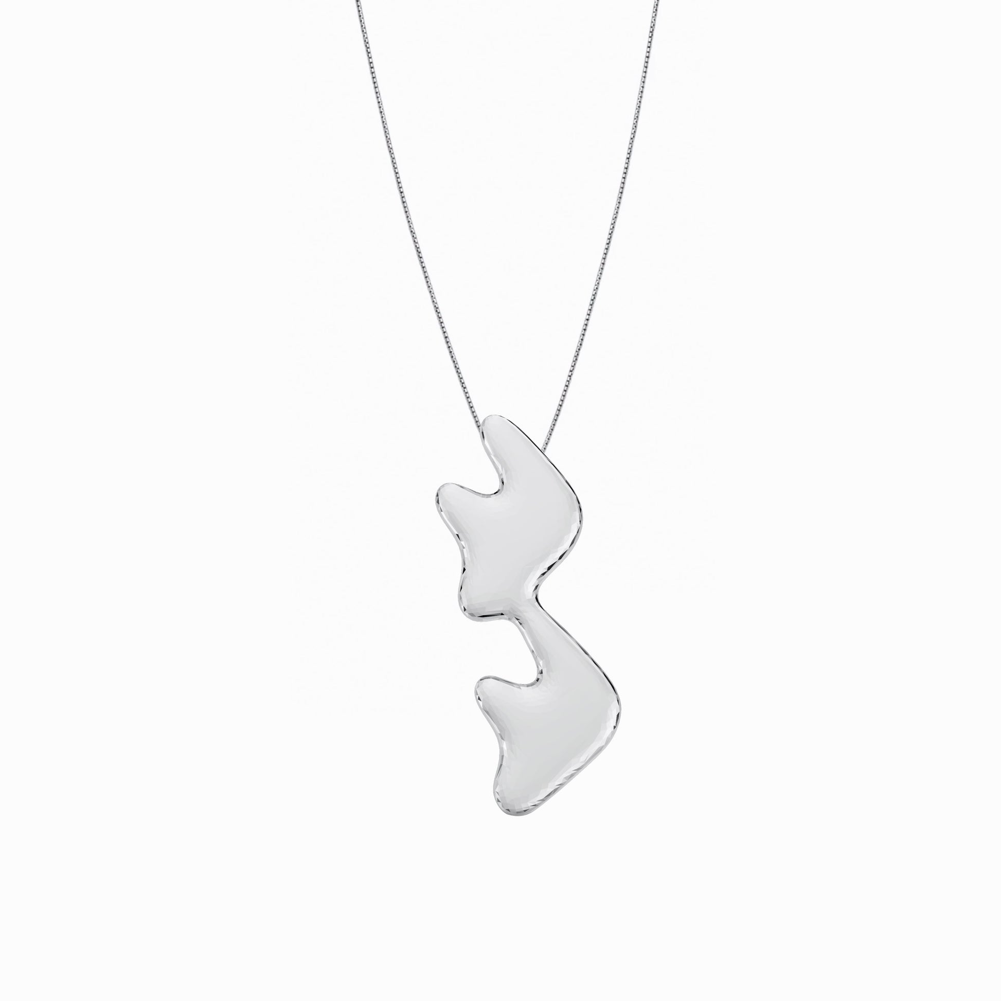 Puffy Hangul Korean Letter Necklace Pendant Silver ㅋㅋ 한글 목걸이 | BY L’AIMÉ NEW YORK 