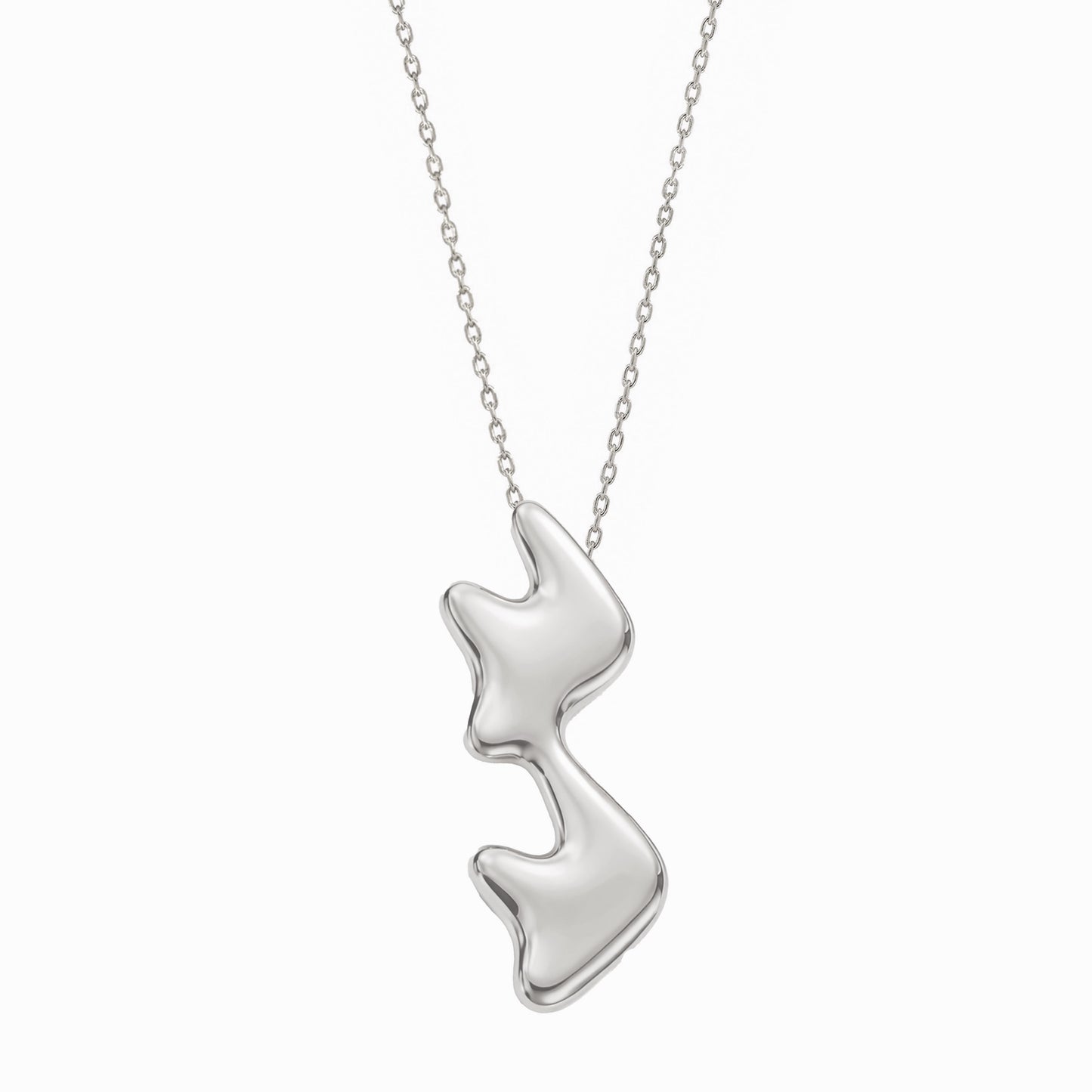 Puffy Hangul Korean Letter Necklace Pendant Silver ㅋㅋ 한글 목걸이 | BY L’AIMÉ NEW YORK 