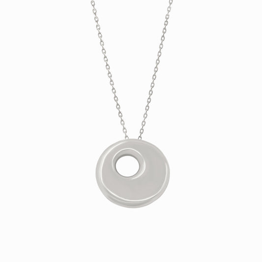 Puffy Hangul Initial Pendant Sterling Silver ㅇ 이응