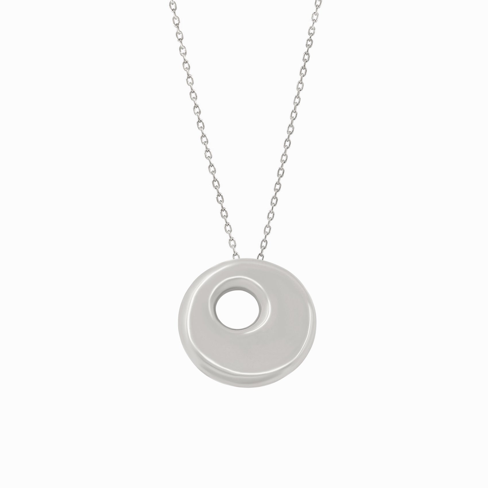 Puffy Hangul Initial Necklace Sterling Silver ㅇ 이응