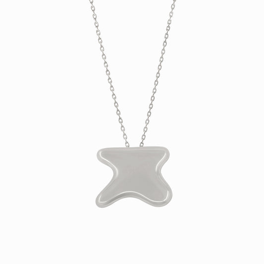 Puffy Hangul Initial Pendant Sterling Silver ㅈ