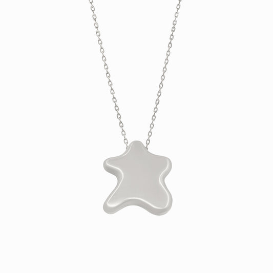 Puffy Hangul Initial Korean Letter Pendant Silver ㅊ 한글 목걸이 | BY L’AIMÉ NEW YORK 