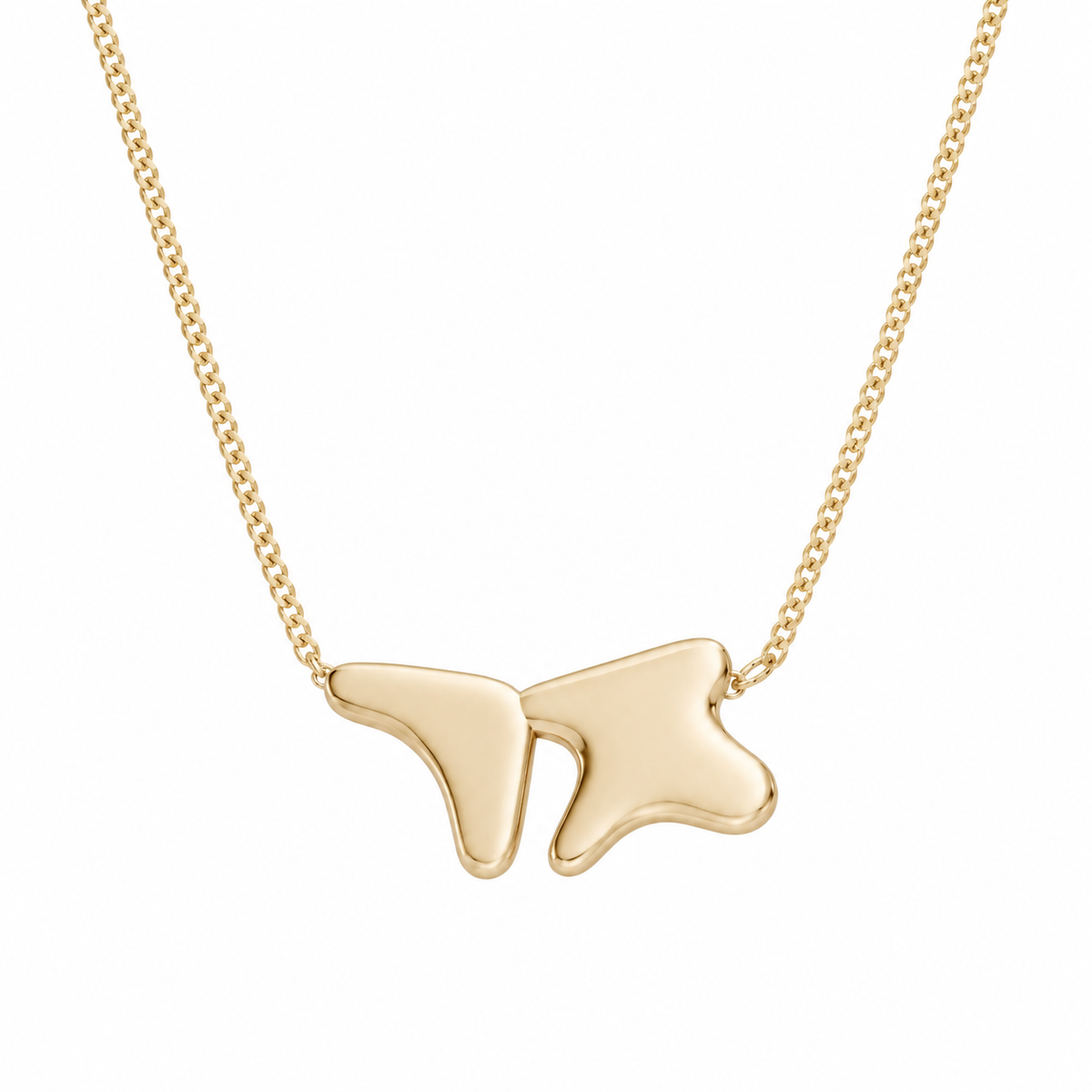 Custom Puffy Korean Hangul Initial Cuban Chain Necklace 14K Solid Gold – Personalized