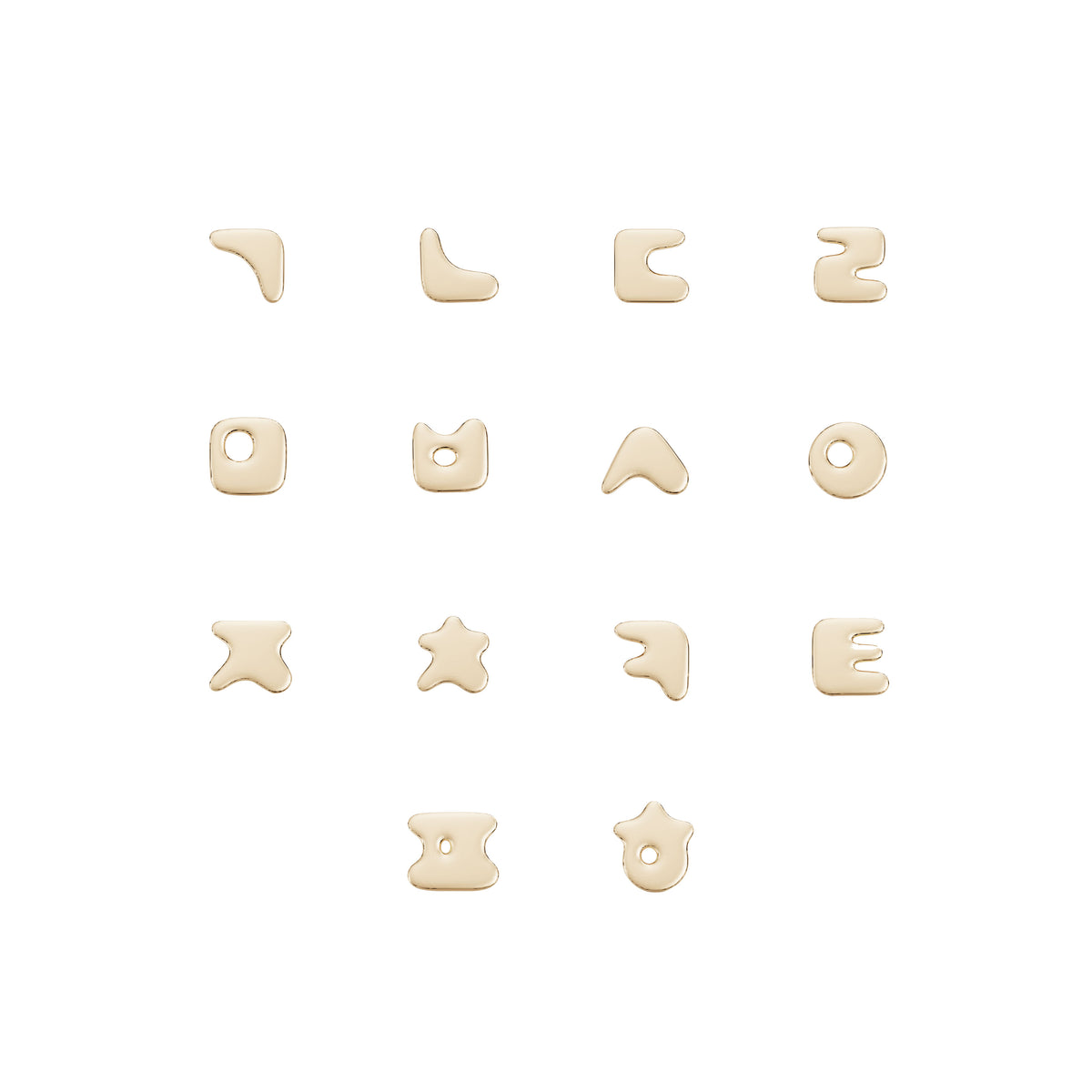Puffy Bubble Hangul Initial Korean Letter Pendant 14K Solid Gold 한글 목걸이 | BY L’AIMÉ NEW YORK  바이라메 뉴욕