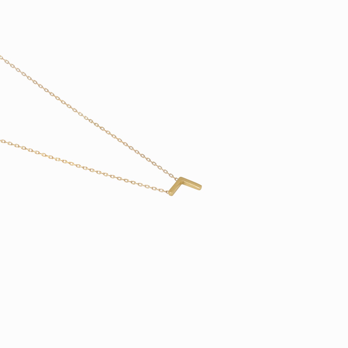 Hangul Initial Necklace 14K Solid Gold Korean Letter Charm