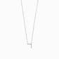 Korean Hangul Letter Pavé Lab Diamond Necklace Sterling Silver ㄱ