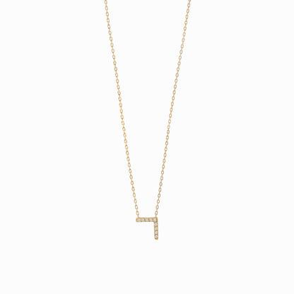 Hangul Initial Pavé Natural Diamond Necklace Korean Letter Charm 14K Solid Gold  ㅎ