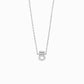 Hangul Initial Lab Diamond Necklace Korean Letter Charm Sterling Silver ㅁ