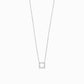 Korean Hangul Letter Pavé Lab Diamond Necklace Sterling Silver ㅁ