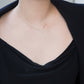 Korean Hangul Letter Pavé Lab Diamond Necklace 14K Solid Gold ㅁ