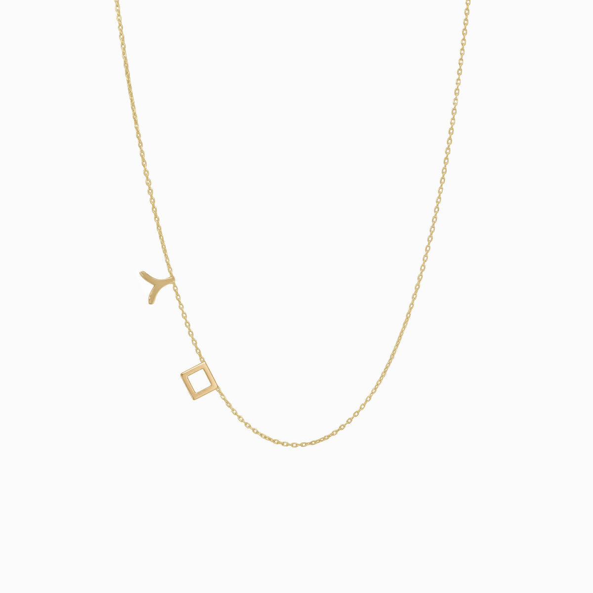 Personalized Korean Hangul Name Necklace in Hangul – 2 Letters, 14K Gold