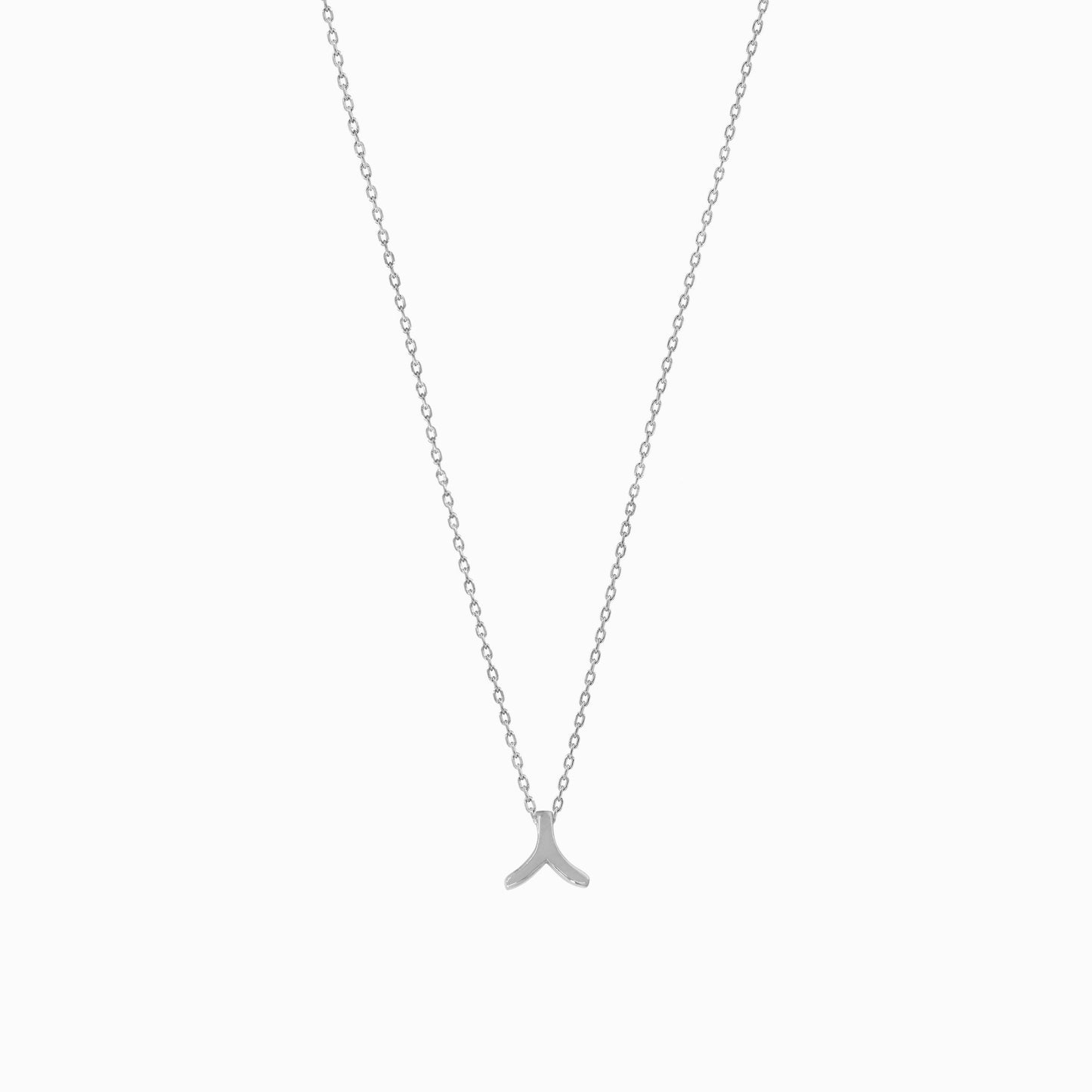 Korean Hangul Letter Necklace Sterling Silver ㅅ