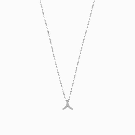 Korean Hangul Letter Necklace Sterling Silver ㅅ