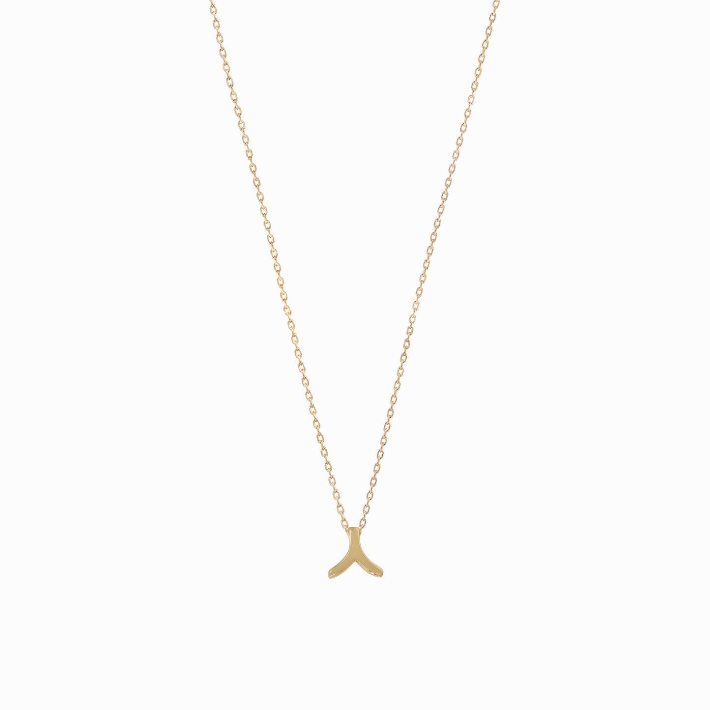 Hangul Initial Necklace 14K Solid Gold Korean Letter Charm
