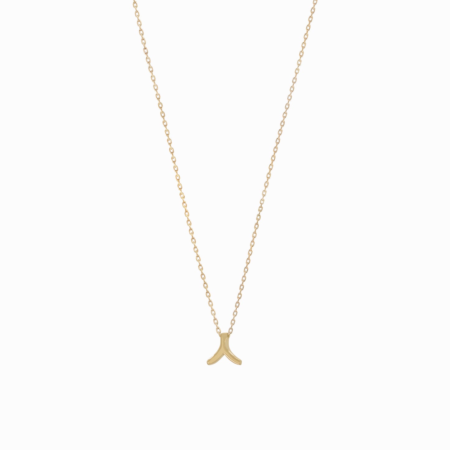 Hangul Initial Necklace 14K Solid Gold Korean Letter Charm