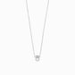 Korean Hangul Letter Pavé Lab Diamond Necklace Sterling Silver ㅎ