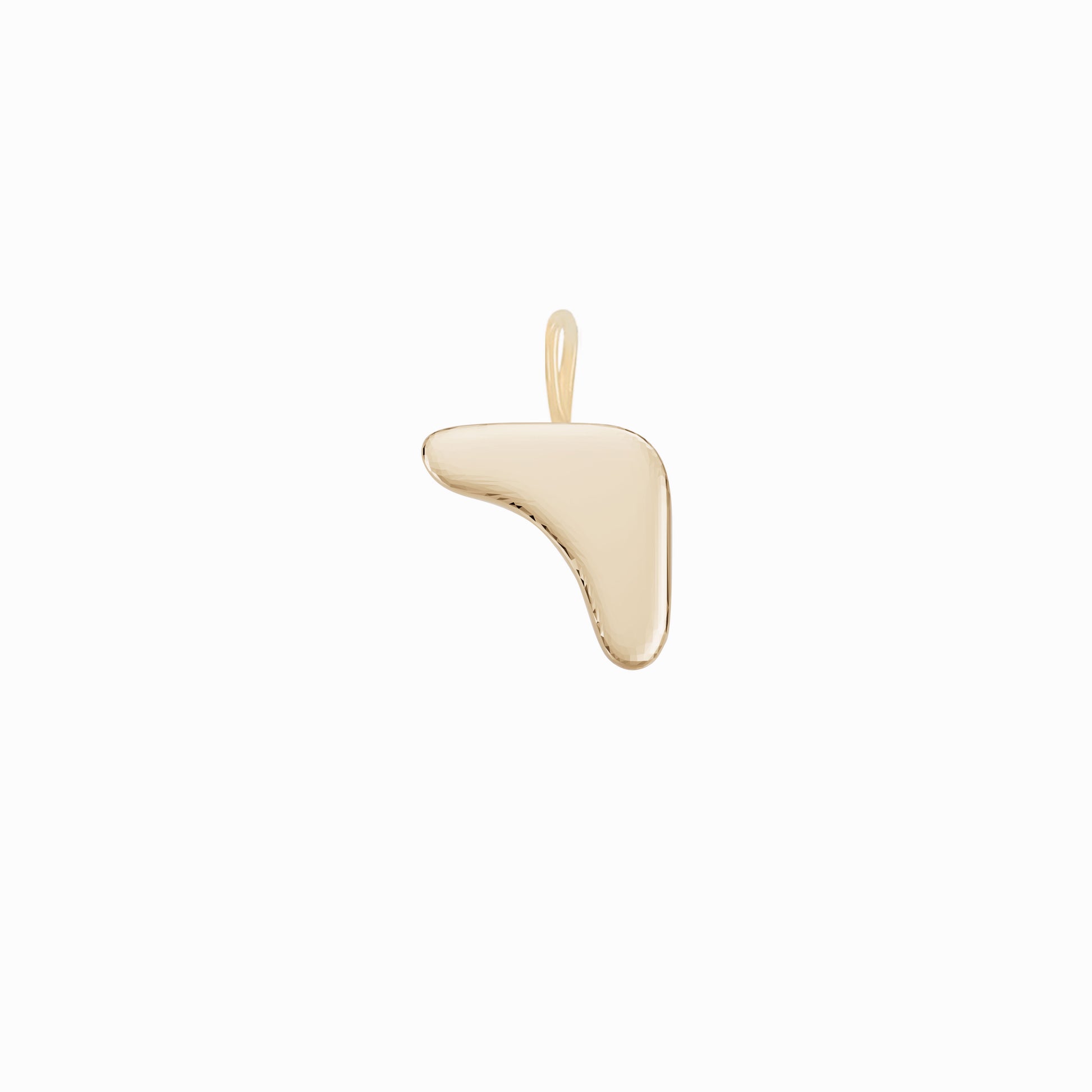 ㄱ Puffy Hangul Initial Necklace Small Korean Letter 14K Solid Gold