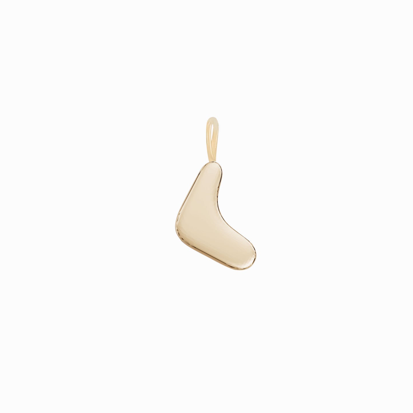 ㄴ Puffy Hangul Initial Charm Small Korean Letter 14K Solid Gold