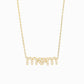 Love Mom Pavé Natural Diamond Necklace 14K Solid Gold