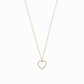 Open Heart Pavé Diamond Necklace 14K Solid Gold
