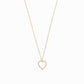 Open Heart Pavé Diamond Necklace 14K Solid Gold