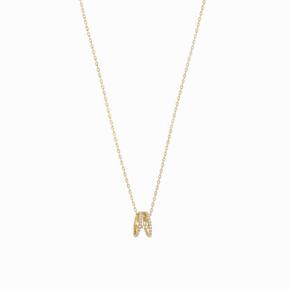 Eclipse Initial Letter Pavé Lab Diamond Necklace 14K Solid Gold