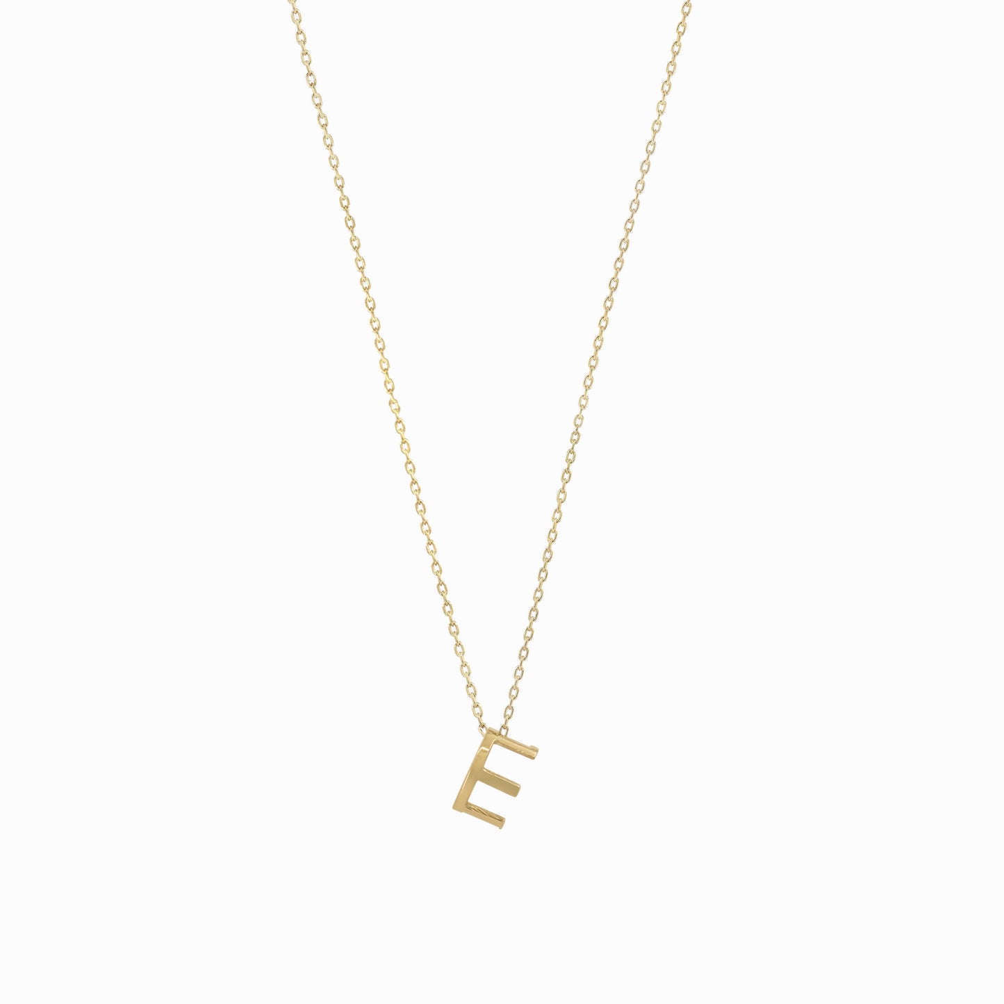 Eclipse Initial Letter Necklace 14K Solid Gold