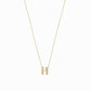 Eclipse M Initial Letter Pavé Natural Diamond Necklace 14K Solid Gold