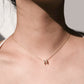 Eclipse M Initial Letter Pavé Natural Diamond Necklace 14K Solid Gold