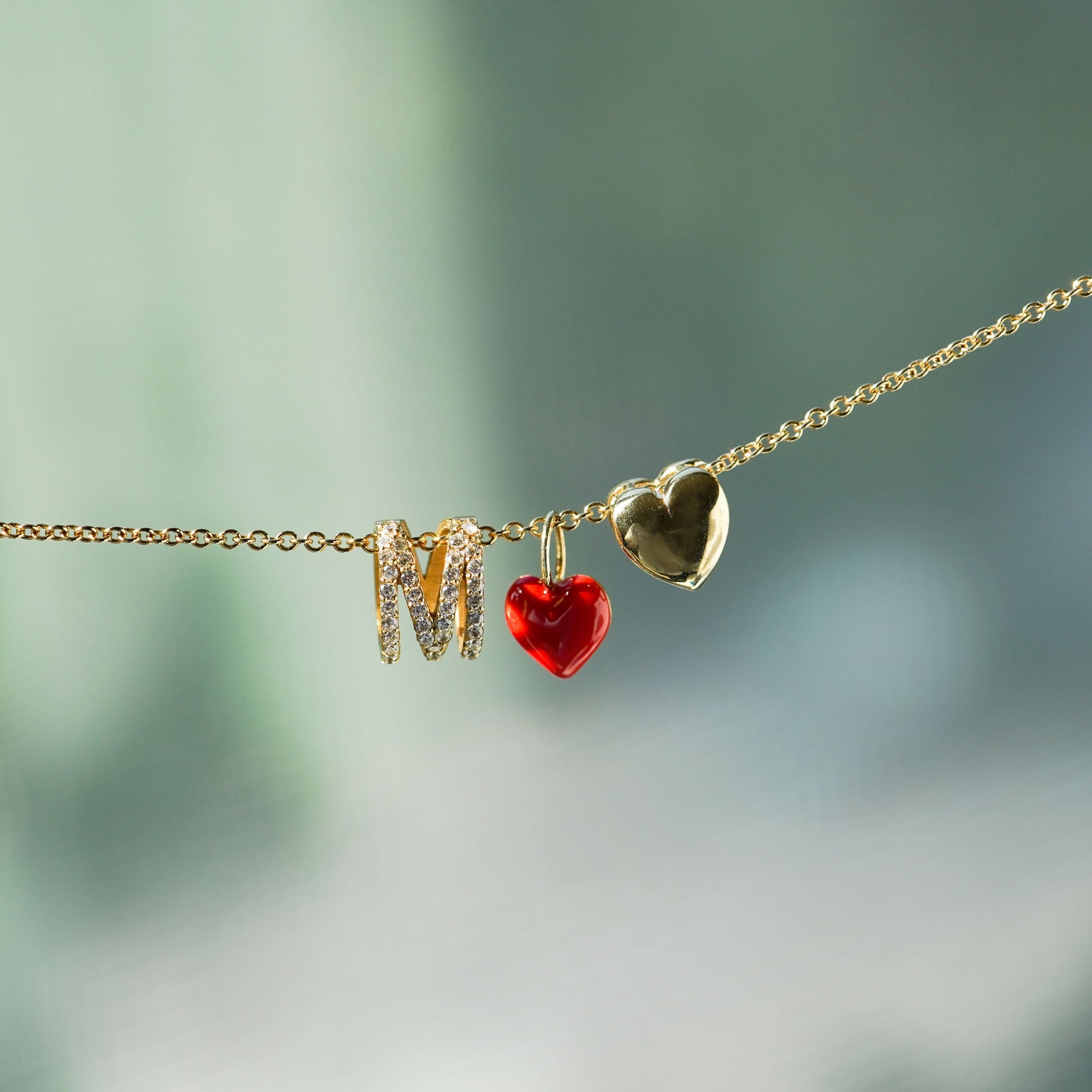 Eclipse Heart Gold Necklace 14K Gold