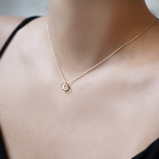 Eclipse Open Heart Pavé Diamond Charm 14K Rose Gold