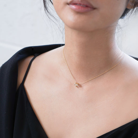 Eclipse Aries Zodiac Pavé Diamond Charm 14K Gold