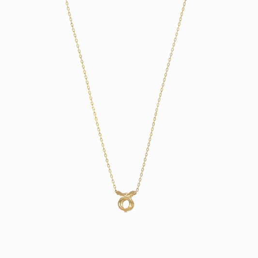 Eclipse Taurus Zodiac Gold Necklace 14K Solid Gold
