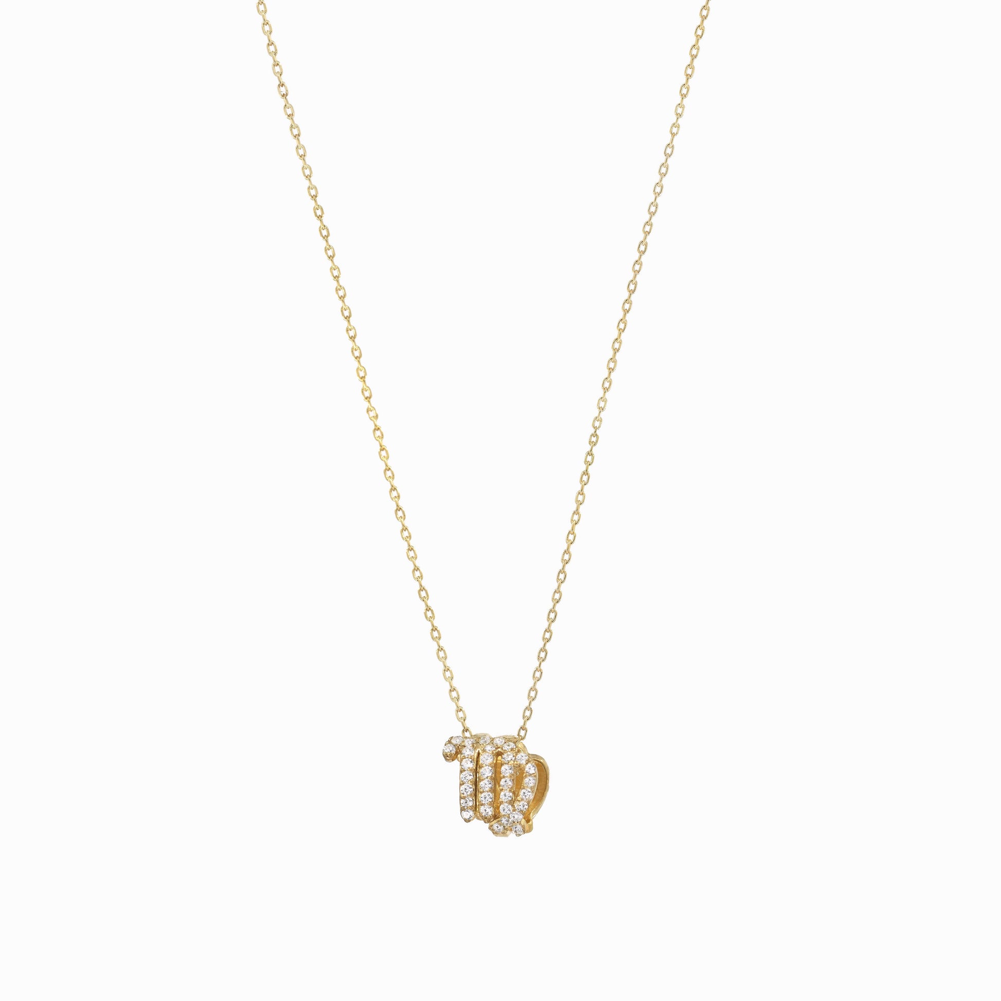 Eclipse Virgo Zodiac Pavé Lab Diamond Charm 14K Gold