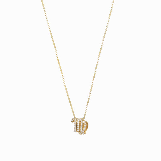 Eclipse Virgo Zodiac Pavé Diamond Pendant 14K Solid Gold