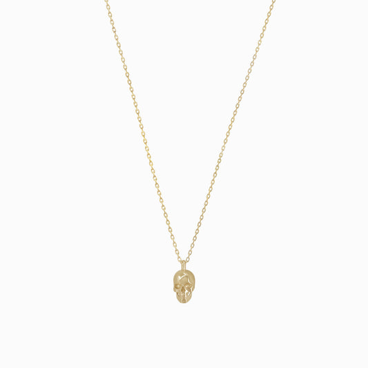 Skull Pendant Necklace 14K Solid Gold