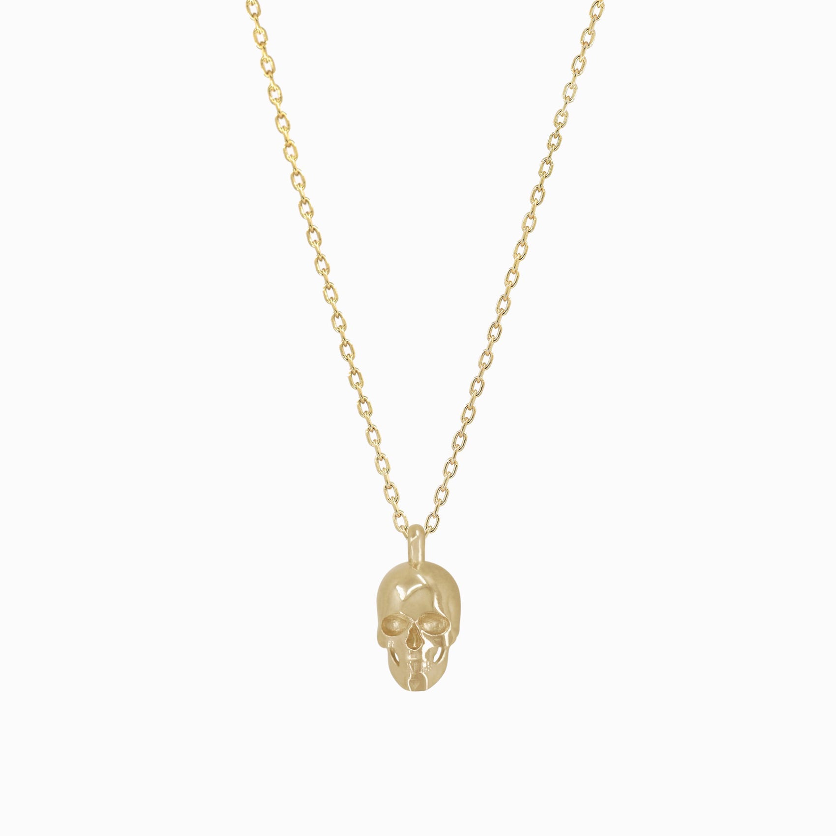 Skull Pendant Necklace 14K Solid Gold  BY L’AIMÉ NEW YORK