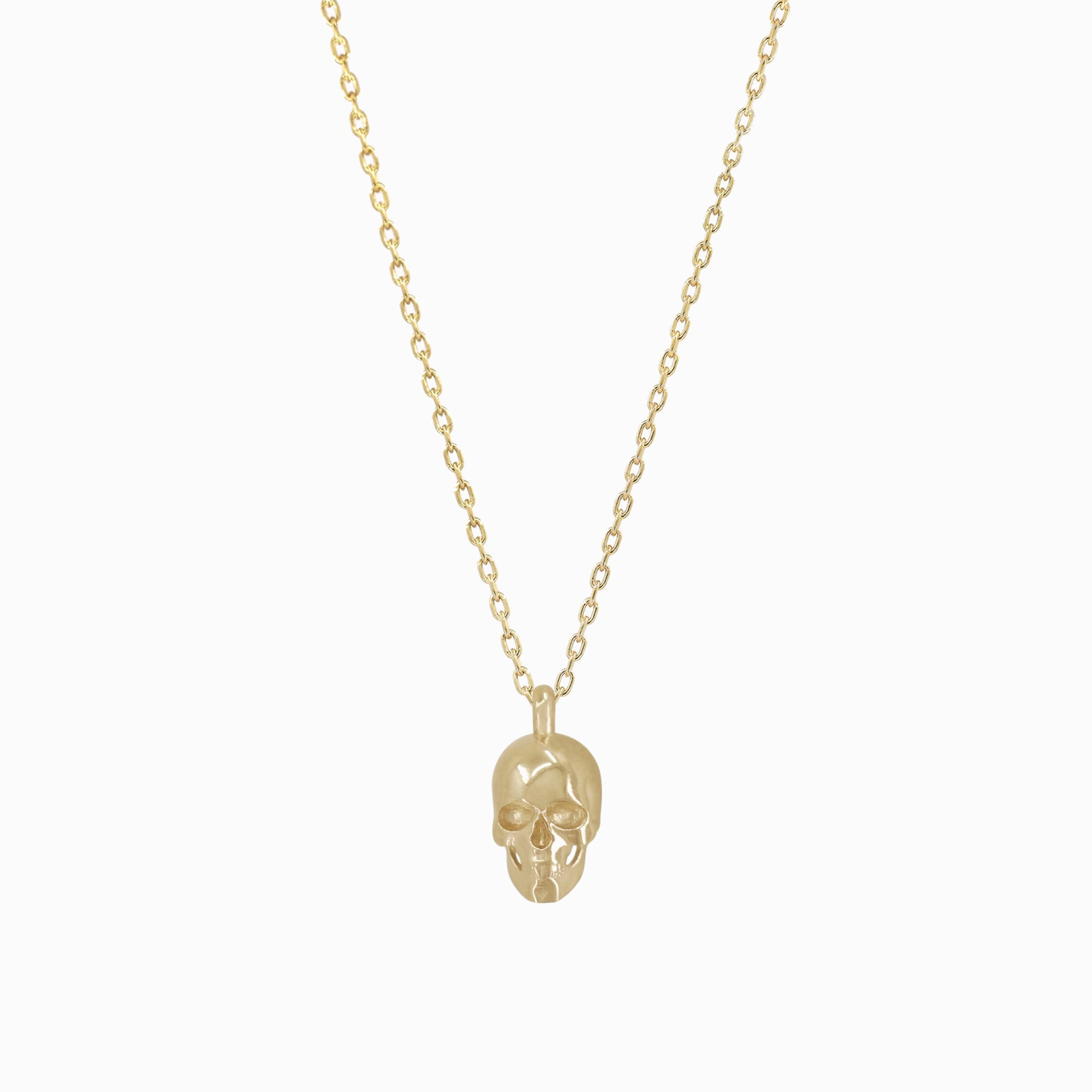 Skull Pendant Necklace 14K Solid Gold  BY L’AIMÉ NEW YORK