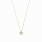 Star Blue Topaz Birthstone Necklaces Pavé Lab Diamond Necklace 14K Gold | December