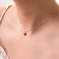 Full Heart Enamel Charm Necklace 14K Solid Gold