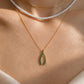Wishbone Natural Emerald Necklace 14K Solid Gold Lucky Charm | BY L’AIMÉ NEW YORK
