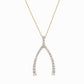Wishbone Pavé Lab-Grown Diamond Necklace 14K Solid Gold Lucky Charm