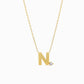 J Initial Letter Point Natural Diamond Necklace 14K Solid Gold