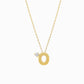 J Initial Letter Point Natural Diamond Necklace 14K Solid Gold