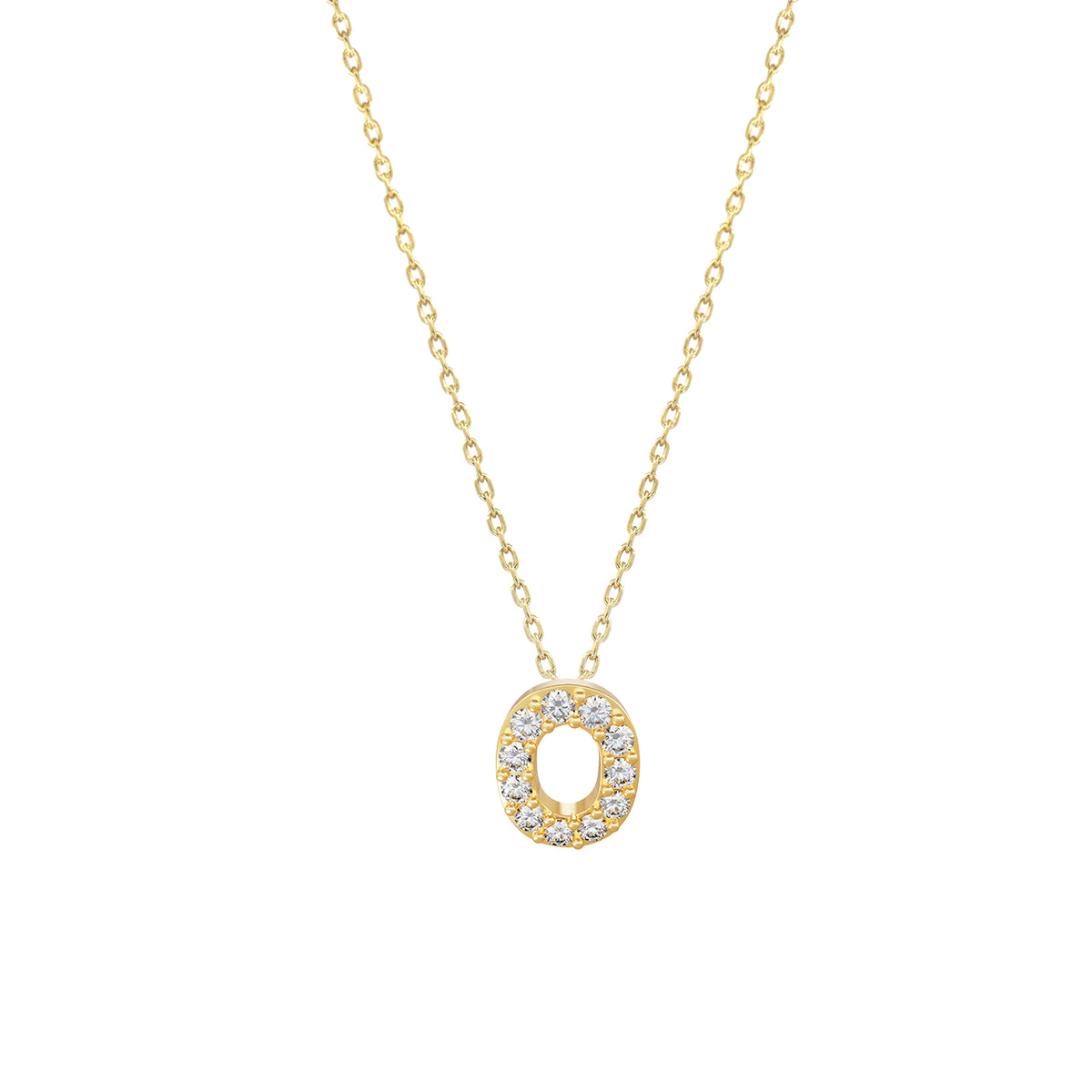 J Initial Letter Pavé Natural Diamond Necklace 14K Solid Gold