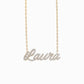 Custom Script Name Necklace Pavé Lab Diamond 14K Solid Gold – Personalized LAURA