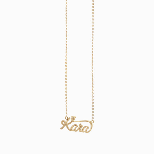 Custom Script Word Gold Necklace