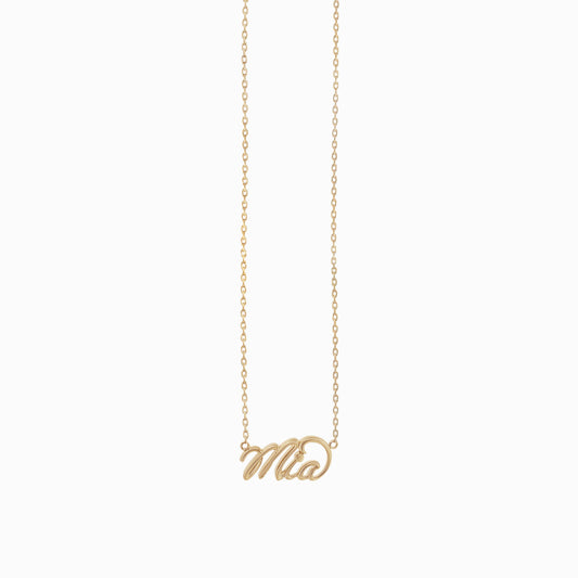 Personalized Custom Script Word Gold Necklace