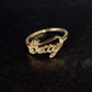 Custom Script Letters Name Ring BETTY 14K Solid Gold – Personalized